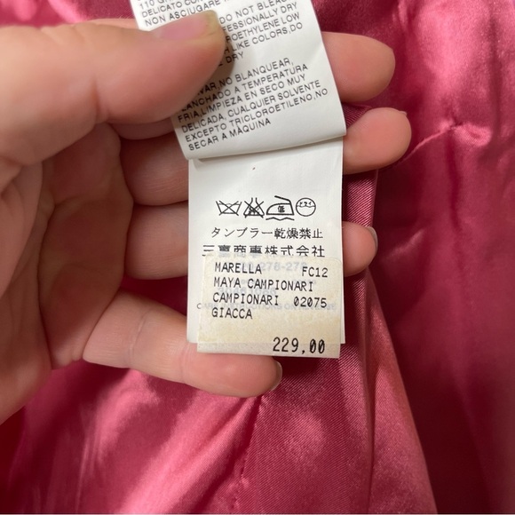 Marella Pink Fuchsia velvet one button closure blazer sz US 6 - Picture 9 of 9